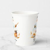 Cute Yellow Bee & Sunflower 1st Bee-Day Birthday Papieren Bekers (Rechts)