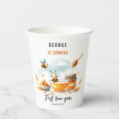 Cute Yellow Bee & Sunflower 1st Bee-Day Birthday Papieren Bekers (Voorkant)