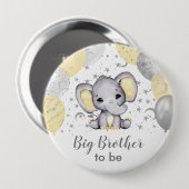 Cute Yellow Big Brother Elephant-ballonnen Ronde Button 4,0 Cm (Voorkant /achterkant)