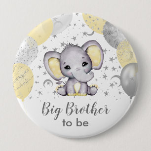 Cute Yellow Big Brother Elephant-ballonnen Ronde Button 4,0 Cm