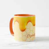 Cute Yellow bijen drift honing Mok (Voorkant links)