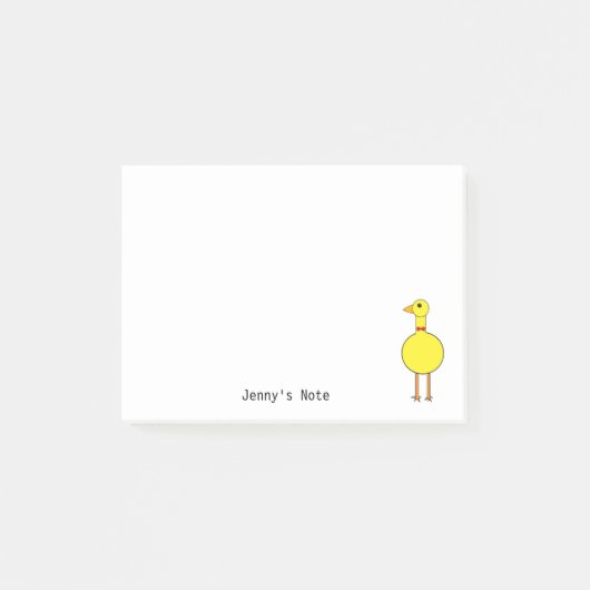 Cute Yellow Bird Pet Animal Cartoon Aangepaste naa Post-it® Notes (Voorkant)