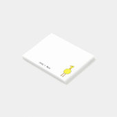Cute Yellow Bird Pet Animal Cartoon Aangepaste naa Post-it® Notes (Schuin)