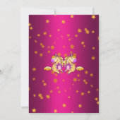 Cute Yellow Birthday Unicorn Kaart (Achterkant)