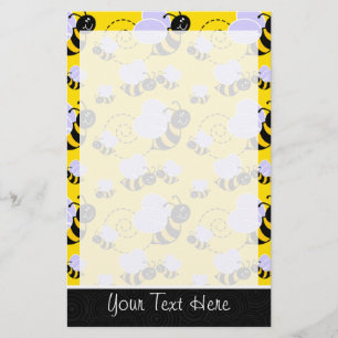 Cute Yellow & Black Bee Briefpapier