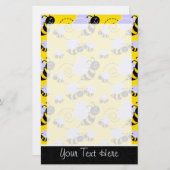 Cute Yellow & Black Bee Briefpapier (Voorkant / Achterkant)