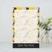 Cute Yellow & Black Bee Briefpapier (Staand voorkant)