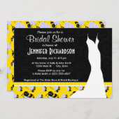 Cute Yellow & Black Bee Kaart (Voorkant / Achterkant)