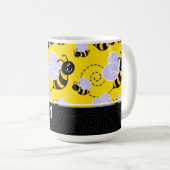 Cute Yellow & Black Bee Koffiemok (Voorkant rechts)