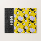 Cute Yellow & Black Bee Legpuzzel (Horizontaal)