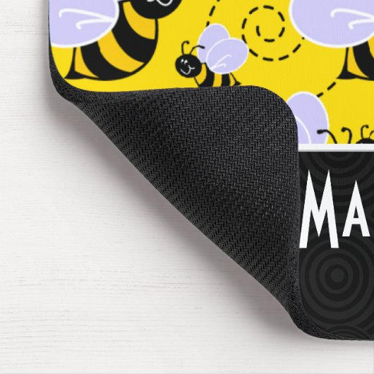 Cute Yellow & Black Bee Muismat (Hoek)