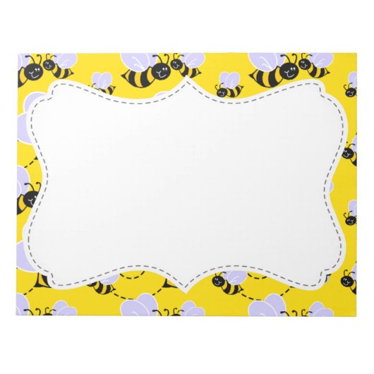Cute Yellow & Black Bee Notitieblok (Voorkant)