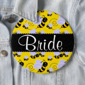 Cute Yellow & Black Bee Ronde Button 6,0 Cm (In situ)