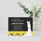 Cute Yellow & Black Bee Uitnodiging Briefkaart (Staand voorkant)