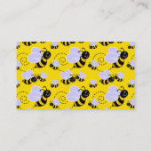 Cute Yellow & Black Bee Visitekaartje (Achterkant)