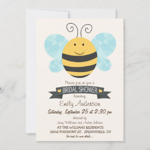 Cute Yellow & Black Bee Vrijgezellenfeest Kaart
