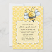 Cute Yellow Black Bumblebee First Birthday Party Kaart (Voorkant)