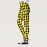 Cute Yellow Black Houndstooth Check Patroon Leggings<br><div class="desc">Cute Yellow en Black Houndstooth Check Pattern-Leggings</div>