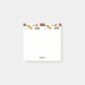 Cute Yellow Black Name Personalized Truck Post-it® Notes (Voorkant)