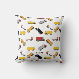 Cute Yellow Black Persoonlijk Truck Pattern Kussen