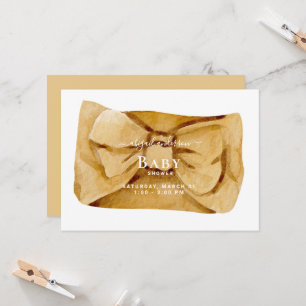 Cute Yellow Bow Baby shower Invitation Kaart