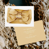 Cute Yellow Bow Baby shower Invitation Kaart