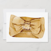 Cute Yellow Bow Baby shower Invitation Kaart (Voorkant)