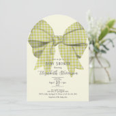 Cute Yellow Bow Gender Neutral Baby Shower Arch Kaart (Staand voorkant)