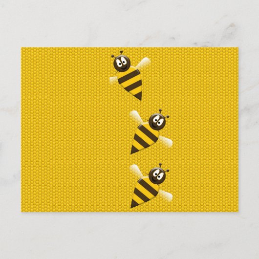 Cute Yellow Brown Abstract Honey Bees Pattern Briefkaart (Voorkant)