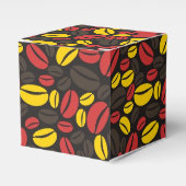 Cute Yellow Brown en Red Coffee Bean Bedankdoosjes (Voorkant Zijde)