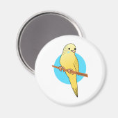 Cute Yellow Budgie Magneet (Voorkant / Achterkant)