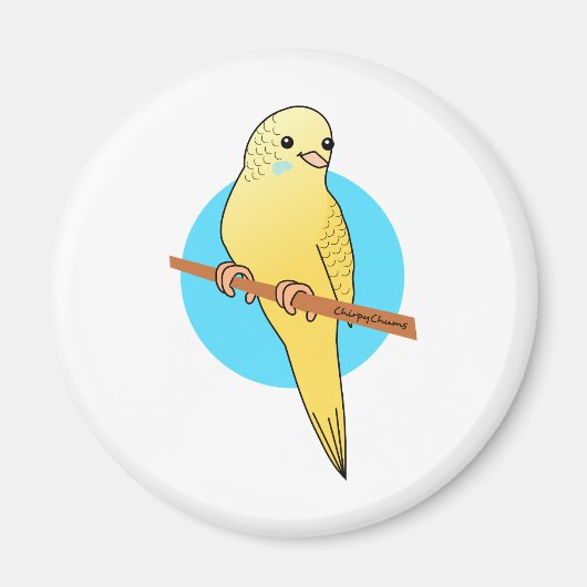Cute Yellow Budgie Magneet (Voorkant)