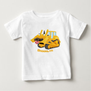 Cute yellow bulldozer cartoon