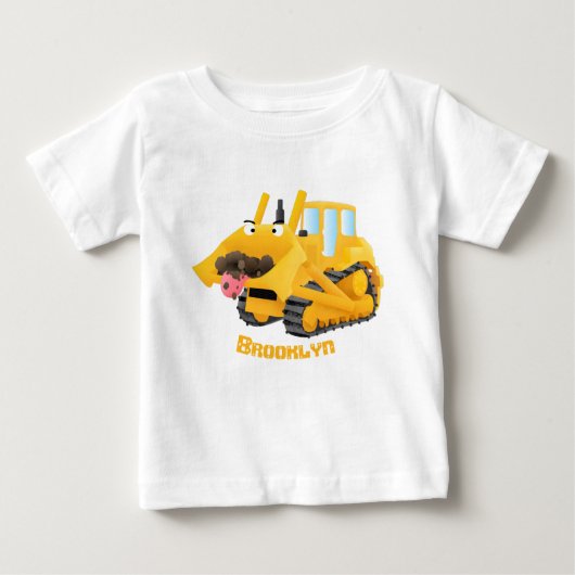 Cute yellow bulldozer cartoon (Voorkant)