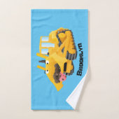 Cute yellow bulldozer cartoon bad handdoek (Handdoek)