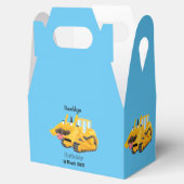 Cute yellow bulldozer cartoon bedankdoosjes (Geopend)