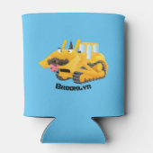 Cute yellow bulldozer cartoon blikjeskoeler (Achterkant)