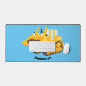 Cute yellow bulldozer cartoon bureaumat (Keyboard & Muis)
