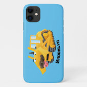 Cute yellow bulldozer cartoon Case-Mate iPhone case (Achterkant)