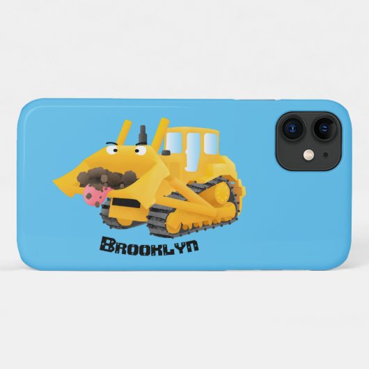 Cute yellow bulldozer cartoon Case-Mate iPhone case (Achterkant (horizontaal))