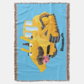 Cute yellow bulldozer cartoon deken (Voorkant Verticaal)