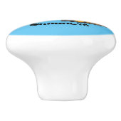 Cute yellow bulldozer cartoon keramische knop (Zijkant)