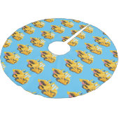 Cute yellow bulldozer cartoon kerstboom rok (Gekanteld)