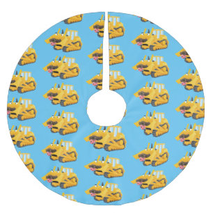 Cute yellow bulldozer cartoon kerstboom rok
