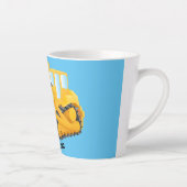 Cute yellow bulldozer cartoon latte mok (Rechts)