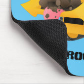 Cute yellow bulldozer cartoon muismat (Hoek)