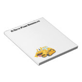 Cute yellow bulldozer cartoon notitieblok (Schuin)