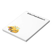 Cute yellow bulldozer cartoon notitieblok (Linkerzijde)