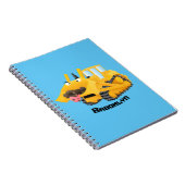 Cute yellow bulldozer cartoon notitieboek (Rechterzijde)