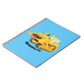 Cute yellow bulldozer cartoon notitieboek (Linkerzijde)